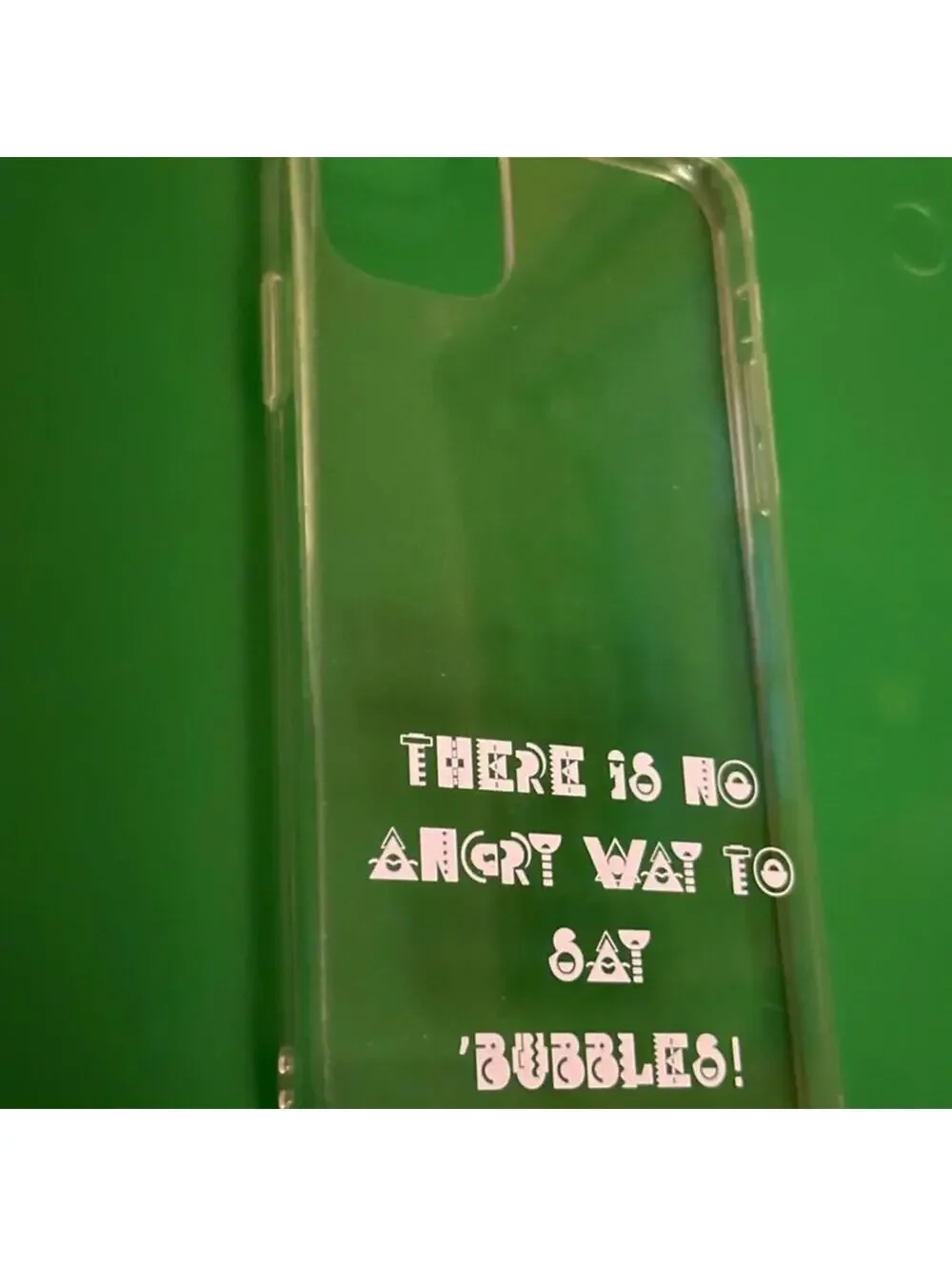 iPhone 11 Pro Max clear case with text